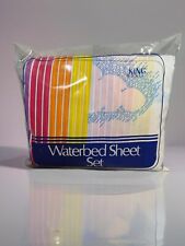 Vintage Waterbed Sheet Set King  72 X 84 Rainbow Canadian Sunset  Eastern 1980s picture