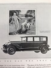 Packard Autoobile Vtg 1926 Print Ad Lady Walking Dogs Advertising Art picture