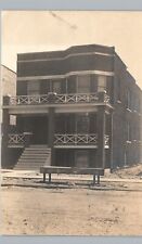 BRICK HOUSING FLAT c1910 gary in real photo postcard rppc indiana house picture