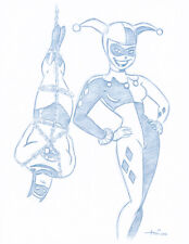 Batman - Harley Quinn Convention Blue Line Sketch by Batman Animator-Art Drawing picture