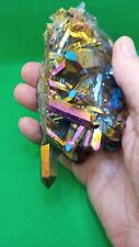 Titanium Quartz aura Cluster - Amazing colors ~ Large 11 OZ Size ~  P~ picture
