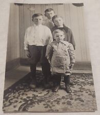 Antique Vintage RPPC Real Photo Post Card Black & White Children Siblings Family picture
