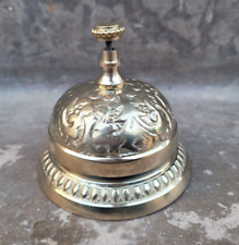 Antique Style Solid Brass Victorian Hotel Counter Desk Bell Ring Service Call picture