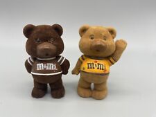 Mars M&M’s  Bear Figures 3” Flocked Plain & Peanuts 1987 Collectible picture