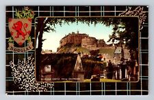 Edinburgh Scotland, Douglas Clan Shield, Castle From Greyfriars Vintage Postcard picture