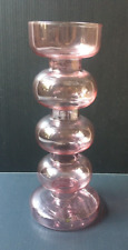 Anthropologie Candle Stick Holder Vase Thin Glass Pink Contemporary Decor 8.5
