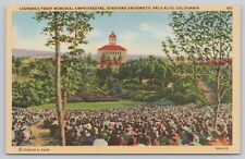 Palo Alto California, Laurence Frost Memorial Amphitheatre Stanford Vtg Postcard picture