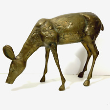 Vintage MCM Brass Deer Large Sculpture Figurine 10