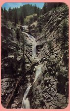Postcard Seven Falls Cheyenne Canon Colorado Springs Waterfall Rounded Corners picture