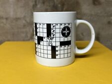 Vintage Harle Crossword Puzzle Coffee Mug 10 oz Black & White Newspaper Classic picture