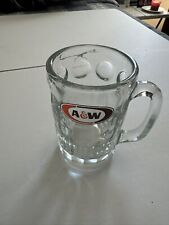 Vintage AW A&W Root Beer Soda Mug 6'' Tall Dimple Sides Heavy Glass Pre Owned picture