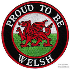 PROUD TO BE WELSH PATCH embroidered iron-on WALES FLAG CYMRU UK UNITED KINGDOM picture