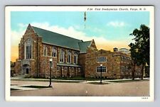 Fargo ND-North Dakota, First Presbyterian Church, Religion, Vintage Postcard picture