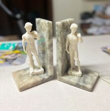 Pair of Vintage Italian Michaelangelo Carved Alabaster Marble Book Ends  picture