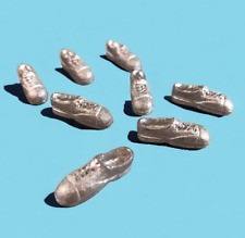 Eight (8) Vintage Pewter or Lead Miniature Shoes Pawn picture