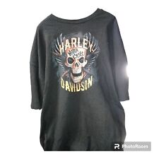 Harley Davidson Black T-Shirt With Skull On The Front Shoreline  Long Branch NJ picture