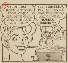 1960 Li'l Abner Comic Strip Plastic Surgery Rock Hudson Cary Grant Fabian Forte picture