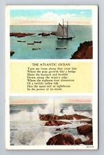 The Atlantic Ocean, Poem, Antique Vintage Souvenir Postcard picture