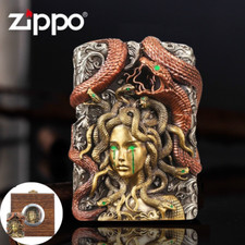 Jacket Queen Crying Illuminous Medusa Zippo Lighter Special Box US Shipping picture