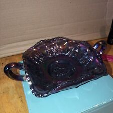 Vintage Fenton Glass Purple Butterfly Nappy Bon Bon Dish Bowl picture