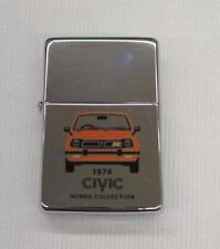 Vintage Zippo 1989 Honda Collection 1974 Civic Front Design Silver Oil Lighter picture