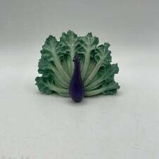 Enesco Home Grown Mini Peacock Food Figurine Lettuce Eggplant Green Purple Funny picture