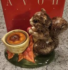 Vintage AVON Natures Friend Squirrel Candle Holder Hand Painted Ceramic Tealite  picture