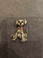 Disney 101 Dalmatians Articulated Brooch Pin Silver Tone Enamel Signed Vintage picture