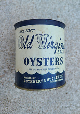 Vintage Old Virginia Brand Oysters Tin Can One Pint picture