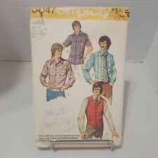 Vintage 1970s Simplicity 5047 Men’s Vest + Set of Shirts Sewing Pattern 40 CUT picture