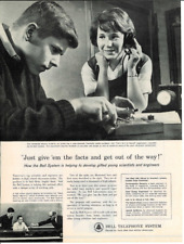 1963 BELL TELEPHONE SYSTEM Education Engineers Scientists Kids Vintage Print Ad picture