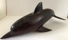 Vintage Hand Carved Wooden Ironwood Dolphin Large Wooden 13