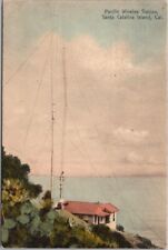 1910s CATALINA ISLAND California HAND-COLORED Postcard Pacific Wireless Station picture
