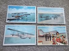 FOUR Early Aircraft, Airplane Color Postcards picture