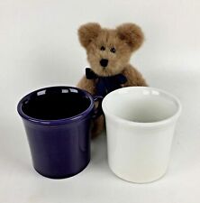 FIESTA Coffee Mugs Tea Cups Set 2 Purple White HLC Ring Handle Fiestaware Gift picture