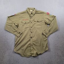 VTG Boy Scouts Of America Shirt Mens 15 Green Button Gorpcore Outdoor BSCA picture