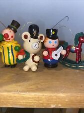 Vintage Wooden Ornaments Lot of 4  Made In Taiwan picture