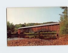 Postcard Ancient Covered Bridge Delaware River Downsville New York USA picture