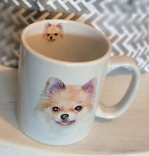 Pomeranian Puppy White Coffee Mug Picture Inside & Out Puppy Information On Back picture