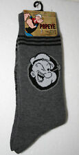 1 Pair Popeye Strong The Sailor Man Cartoon Gray Socks 2018 Fits 6-12 New Tags picture