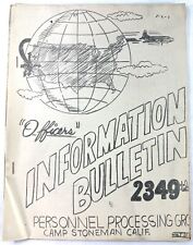 Camp Stoneman CA WWII Officers Information Bulletin 2349th Personnel Processing  picture