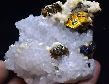 359g Natural pyrite quartz crystal cluster Rough Rare Mineral Specimens picture