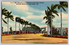 Vtg Florida FL Entrance Gulfstream Park Race Course Hollywood Miami Postcard picture