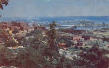 Aerial View Dubuque Iowa Mississippi River And Harbor Vtg Postcard CP368 picture