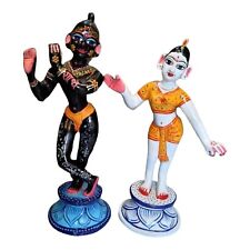 Lord Radha Krishna Idol (Black Krishna and White Radha, Size: 4 inch Height) picture