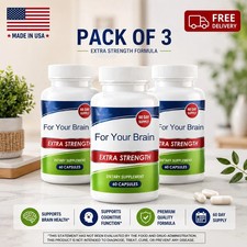 Brain Health Supplement Pack of 3 | Extra Strength 60 Capsules Per Bottle.. picture