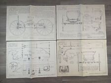 Vintage Buckboard Wagon Plans Drawings Set Of 4 Printed 1986 Amish Prints READ picture