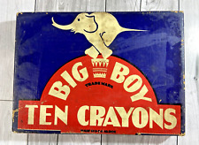 Vintage OLD Box Children's 10 TEN BIG BOY CRAYONS USA picture