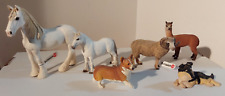 Lot of 6 Animal Figurines Figures Schleich Horse Dog Sheep Alpaca picture