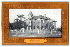c1910s Central School Exterior Roadside East Jordan Michigan Unposted Postcard picture